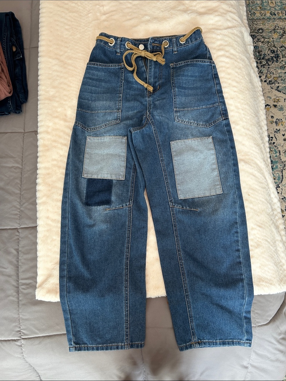 Women’s Dark Blue Patchwork Jeans